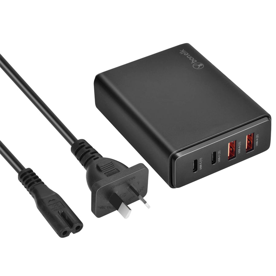 Bonelk 65W PD GaN Desktop Charger, 2 x USB-C, 2 x USB-A (Black)
