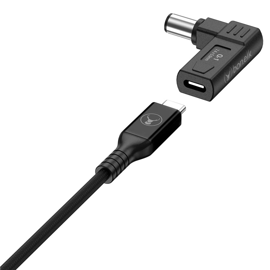 ELK-21785-R - Bonelk Long-Life 65W GaN Multi-Device Laptop Charger, in-built Cable 1.5m (Black)