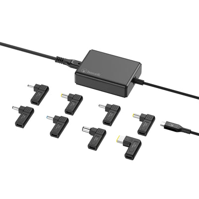 ELK-21786-R - Bonelk Long-Life 100W GaN Multi-Device Laptop Charger, In-Built Cable - 1.5m (Black)