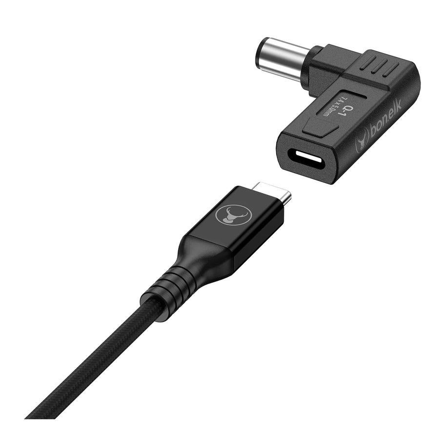 ELK-21786-R - Bonelk Long-Life 100W GaN Multi-Device Laptop Charger, In-Built Cable - 1.5m (Black)