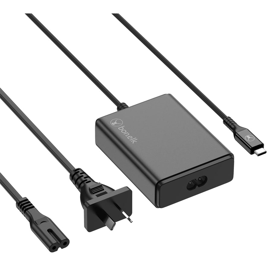 ELK-21786-R - Bonelk Long-Life 100W GaN Multi-Device Laptop Charger, In-Built Cable - 1.5m (Black)