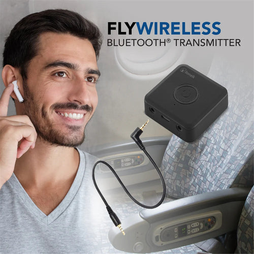 Bonelk Airplane Fly Wireless, Bluetooth Transmitter, AUX cable, Flight Adapter - Black The Fly Wireless headphone adapter lets you use your favourite wireless headphones or earbuds in places that only have a headphone jack,