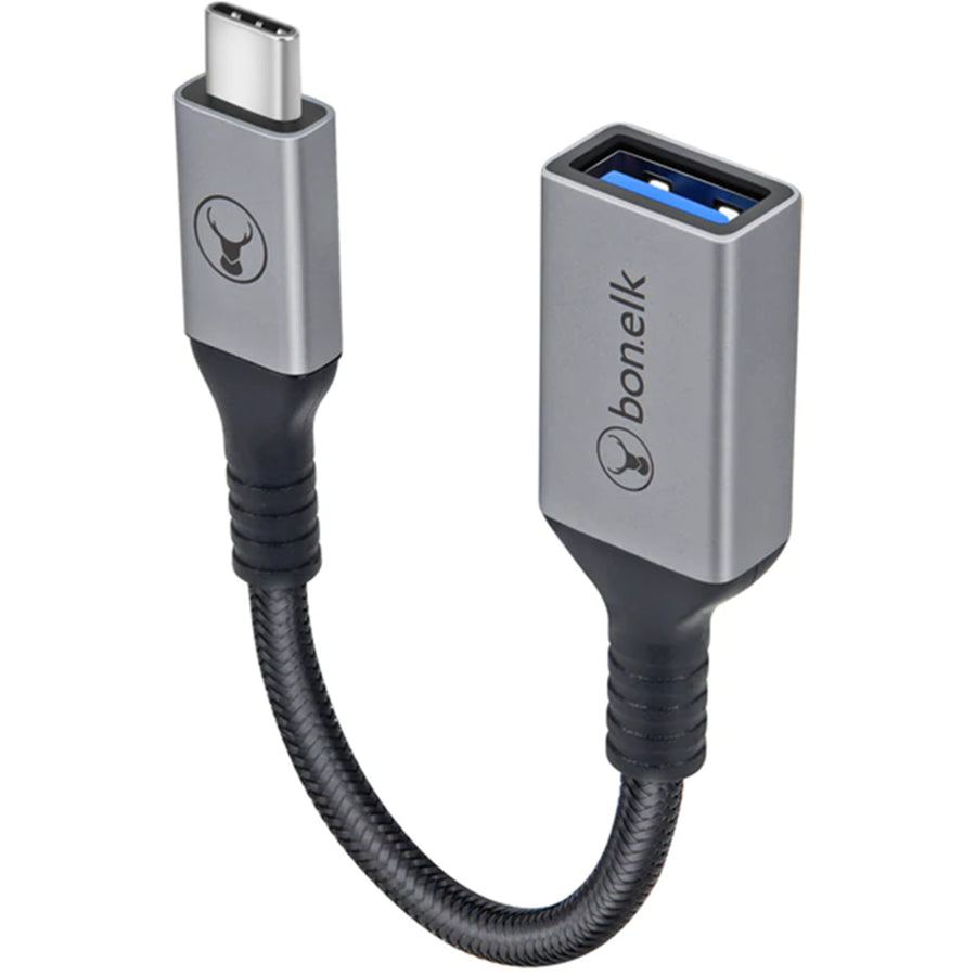 Bonelk Long-Life USB-C to USB-A Adapter (15cm) (Space Grey)