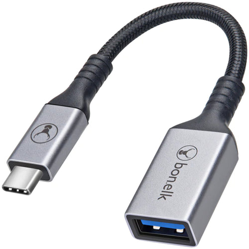 Bonelk Long-Life USB-C to USB-A Adapter (15cm) (Space Grey)