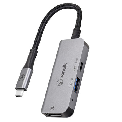 Bonelk Long-Life Series 3-in-1 Multiport Hub with 1x HDMI 4K (Space Grey)
