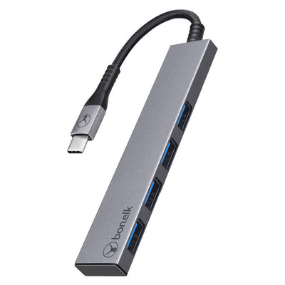 Bonelk Long-Life USB-C auf 4-Port USB 3.0 Slim Hub - Space Grey