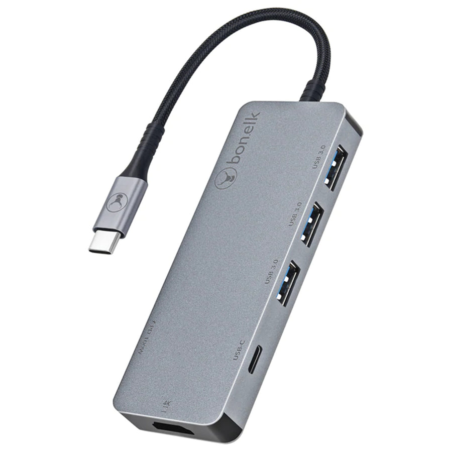 ELK-80030-R - Bonelk Long-Life USB-C to 6-in-1 Multiport Hub (Space Grey)