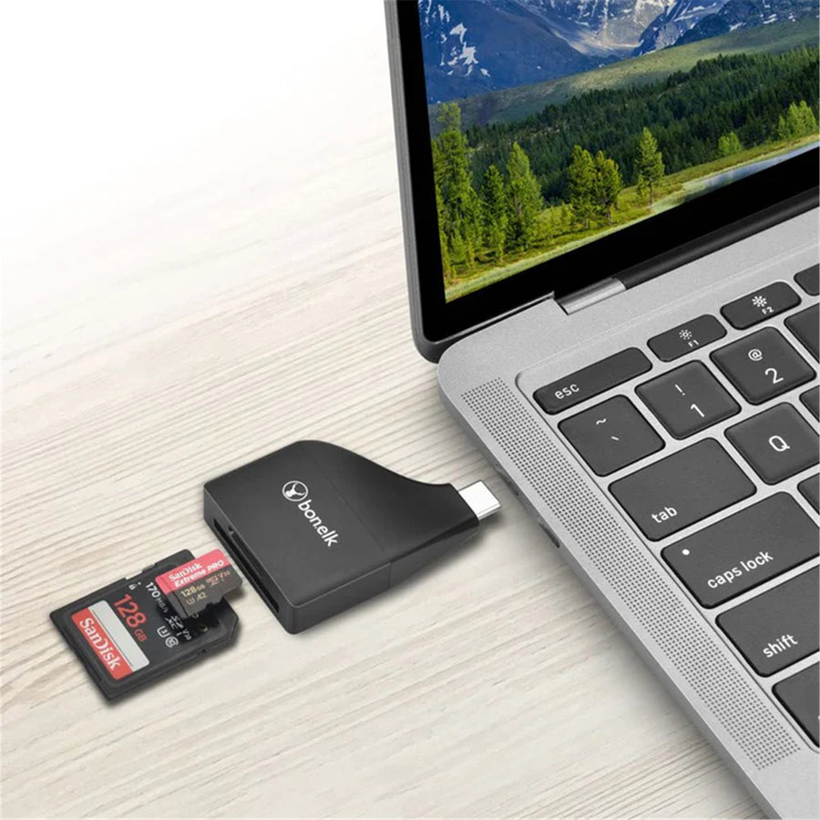 Bonelk USB-C to MicroSD/SD  Compact  Adapter ( Black )
