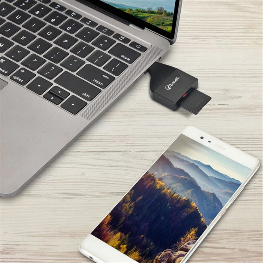 Bonelk USB-C to MicroSD/SD  Compact  Adapter ( Black )