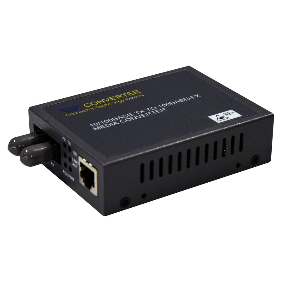 CTS LAN-100BTFT - 10/100Base-TX to 100Base-FX ST Multi-Mode Media Converter. Fast Ethernet