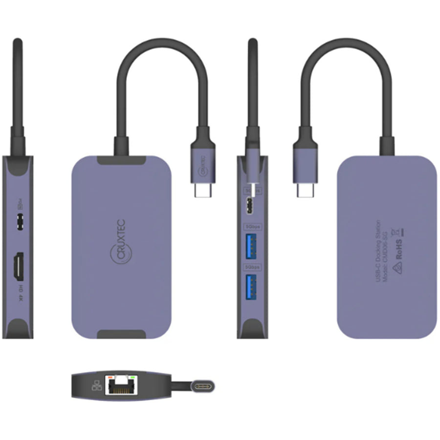 Cruxtec  CMD06-SG USB-C 6-in-1 Mini Dock