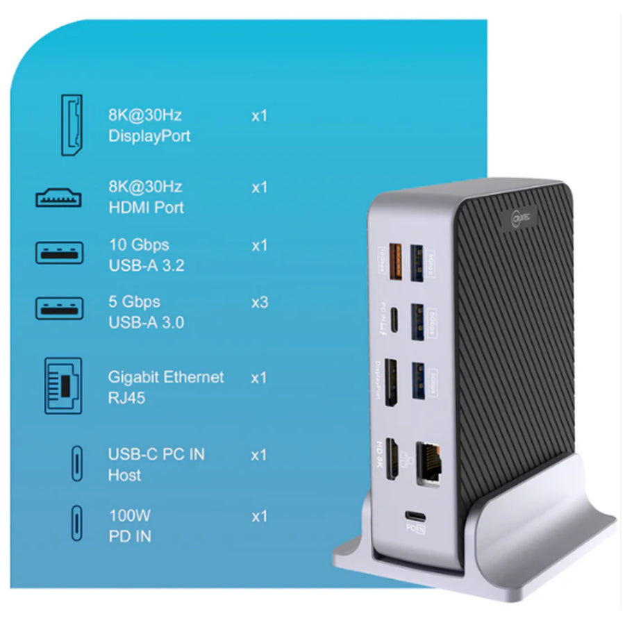 Cruxtec  CDK15-BK USB-C 100W 15-in-1 Universal Docking Station