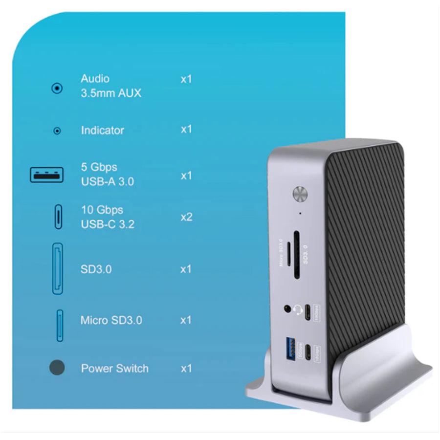 Cruxtec  CDK15-BK USB-C 100W 15-in-1 Universal Docking Station