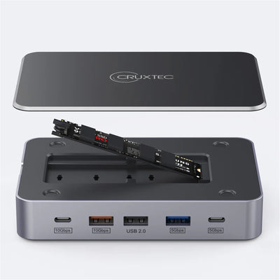Cruxtec  CDK14-SG 14-in-1 USB-C 100W Docking Station with Built-in M.2 Slot support upto 4TB -