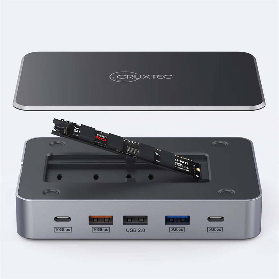 Cruxtec  CDK14-SG 14-in-1 USB-C 100W Docking Station with Built-in M.2 Slot support upto 4TB -