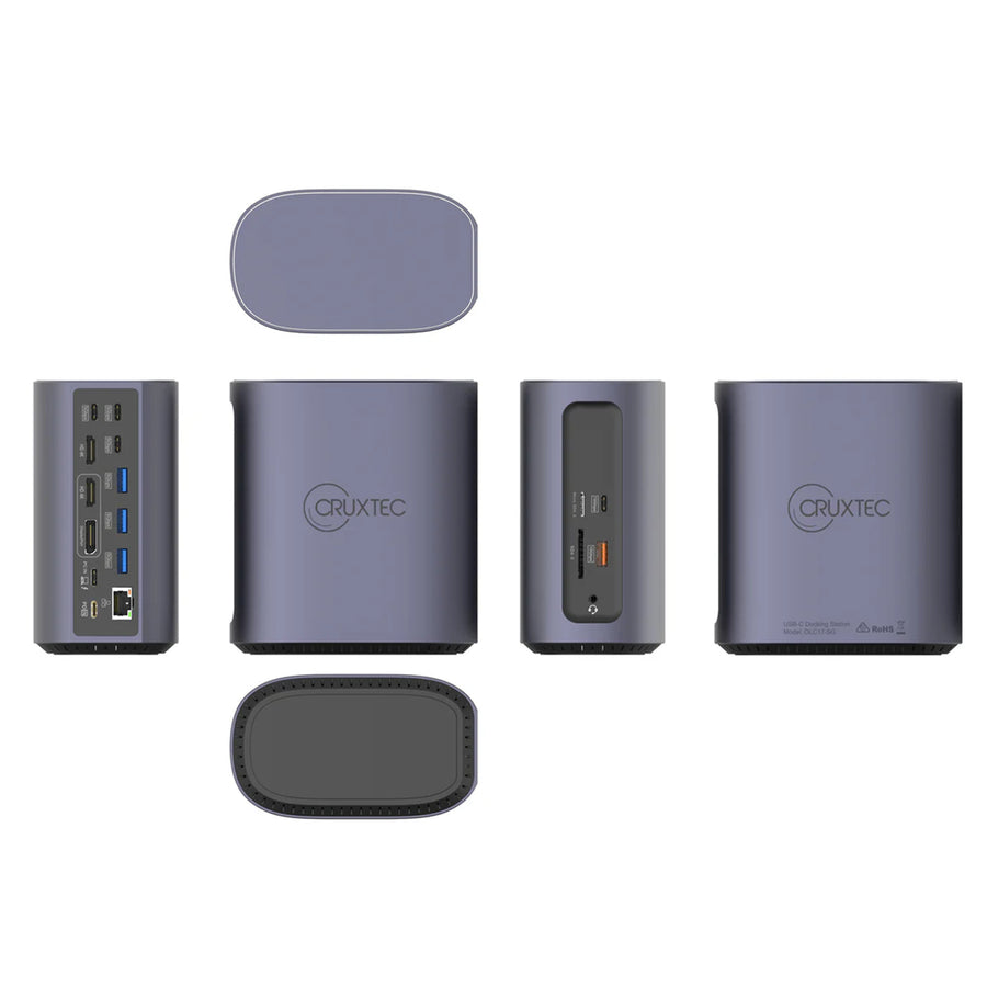 Cruxtec  DLC17-SG 17-in-1 Displaylink Universal Docking Station