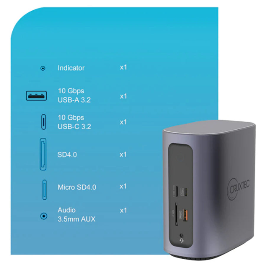 Cruxtec  DLC17-SG 17-in-1 Displaylink Universal Docking Station