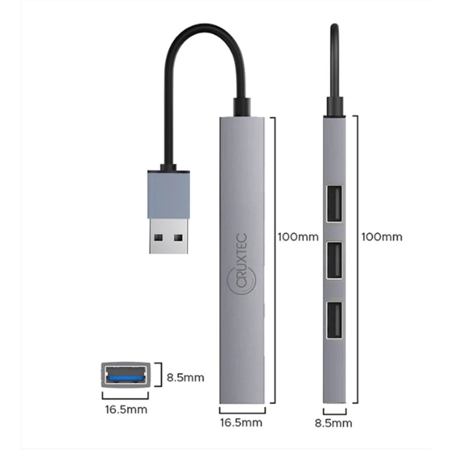 Cruxtec    4 Port USB 3.0 Hub - Ultra Slim Design