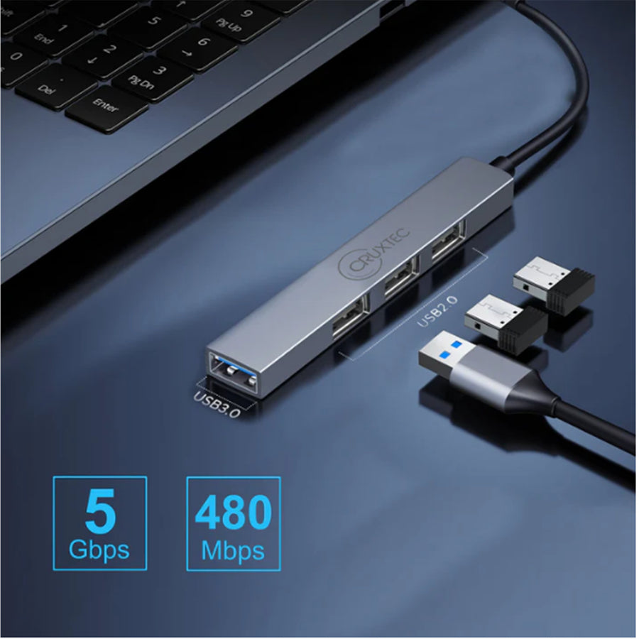 Cruxtec    4 Port USB 3.0 Hub - Ultra Slim Design