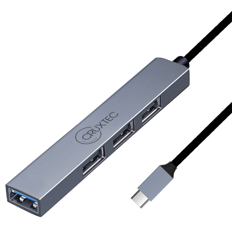 Cruxtec    USB-C to 4 Ports USB-A 3.0 Hub - Ultra Slim Design