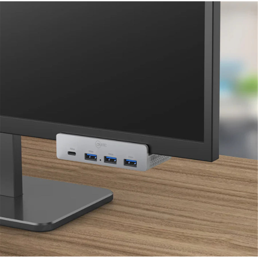 Cruxtec   4 Port Clamp-Mounted USB 3.0 Hub with Type-C Power Port