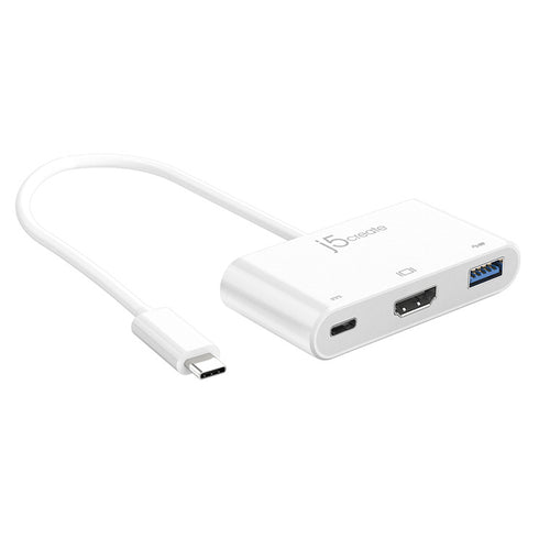 J5create USB USB-C Multi-Adapter  with Power Delivery , 4K HDMI/USB 3.0 Compatible with MacBook, Chromebook, XPS 13/15, and other laptop and desktop computers with a USB Type-C port