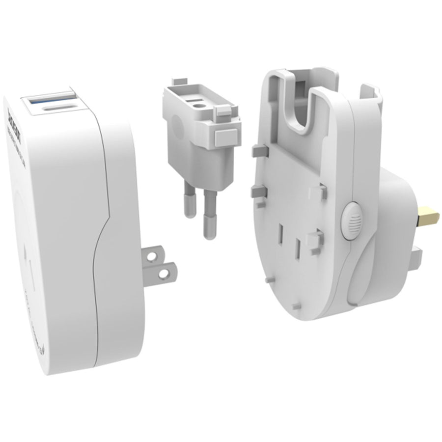 JACKSON PTAUSBAC - Outbound Travel Adaptor with USB-A/C. Converts 2-Pin NZ/AUS Plugs for Use in More than 150