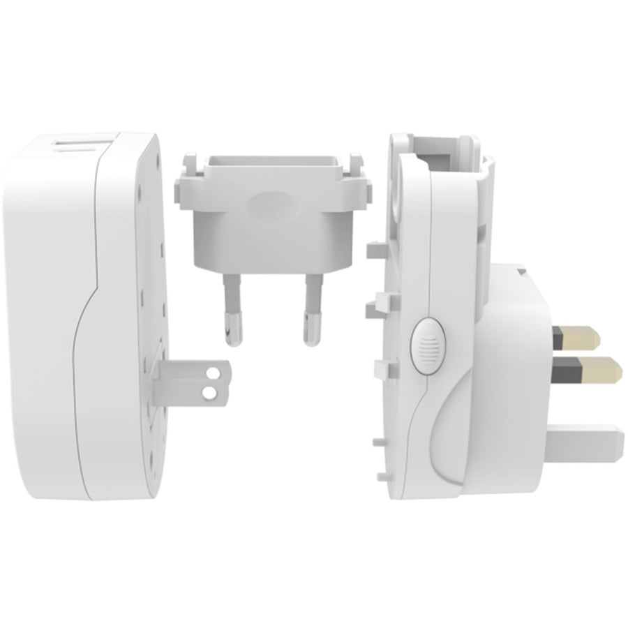 JACKSON PTAUSBAC - Outbound Travel Adaptor with USB-A/C. Converts 2-Pin NZ/AUS Plugs for Use in More than 150
