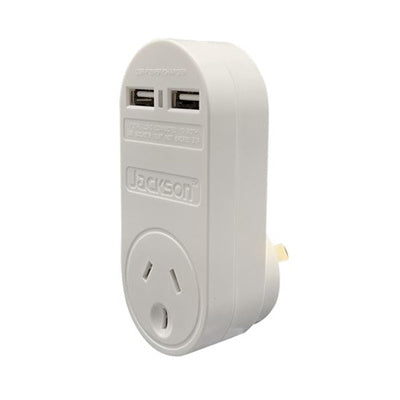 JACKSON PT1-USB - Einzelstecker USB Wandladegerät 2x USB-Ladeanschlüsse 2.1A Gesamt