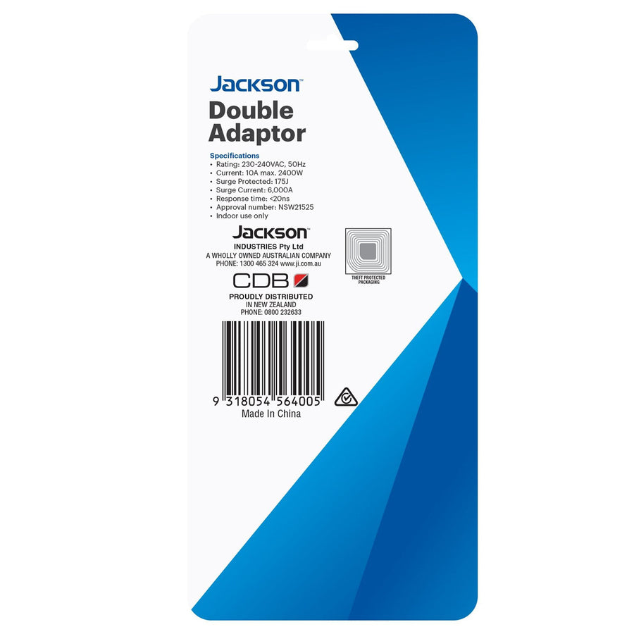 Jackson  PT6400  Vertical Double Adaptor with 4,500A Surge Protection