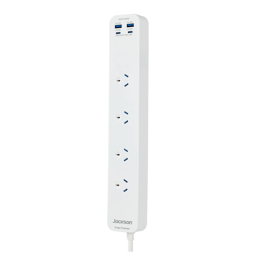PT20W44W - Jackson 20W USB-A +USB-C 4 Outlet Powerboard