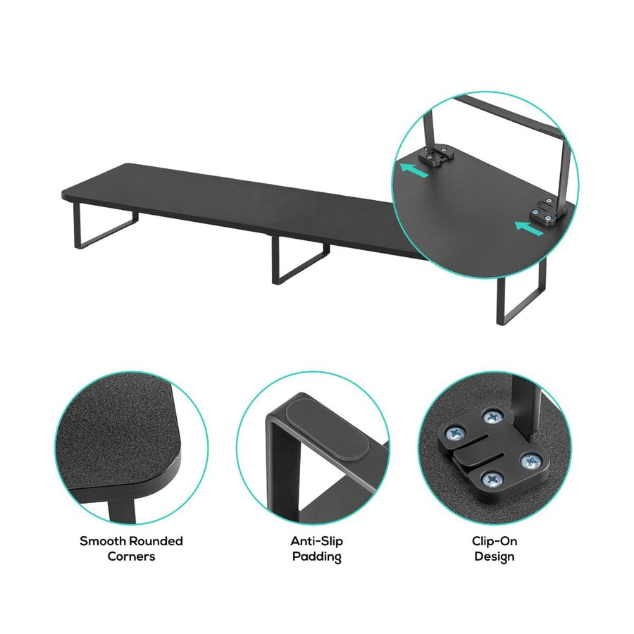 mbeat ACA-MSTD-03BLK activiva Black Dual Monitor Riser Stand