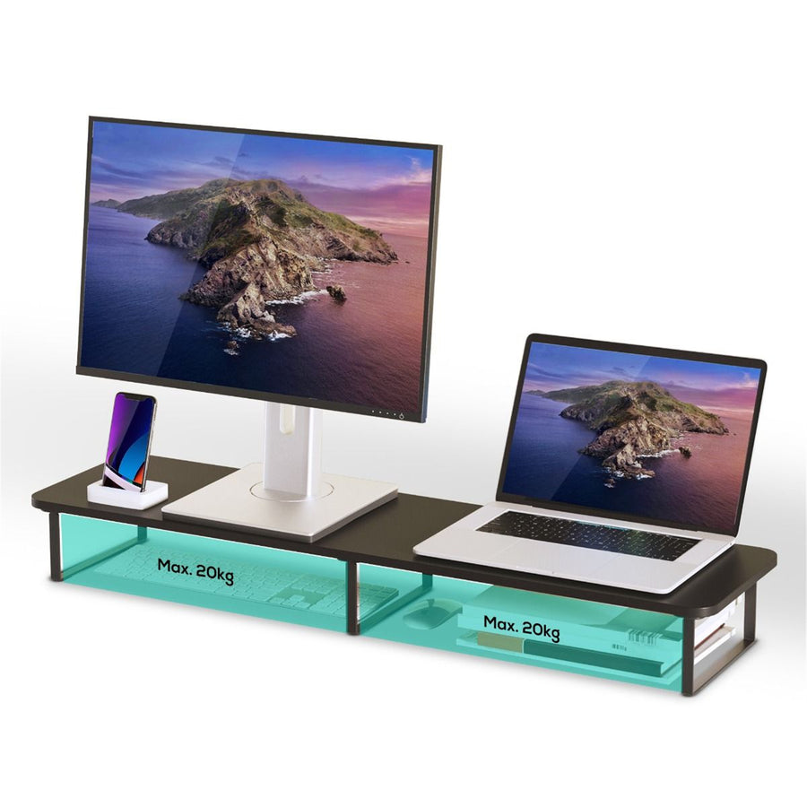 mbeat ACA-MSTD-03BLK activiva Black Dual Monitor Riser Stand