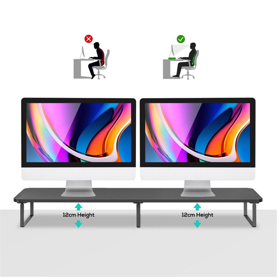 mbeat ACA-MSTD-03BLK activiva Black Dual Monitor Riser Stand