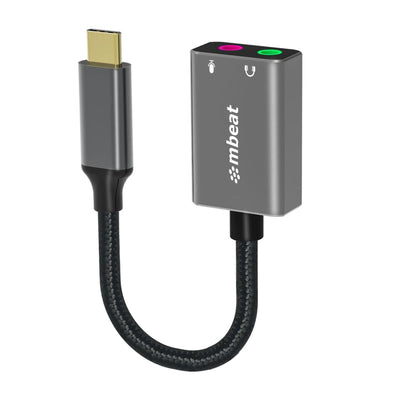 MB-XAD-CAXM - mbeat Tough Link USB-C to 3.5 Audio and Microphone Adapter - Space Grey