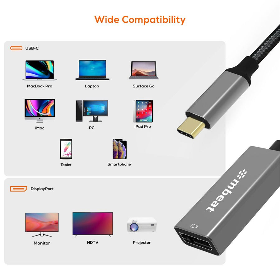 MB-XAD-CDP – mbeat Tough Link USB-C-auf-DisplayPort-Adapter – Space Grey