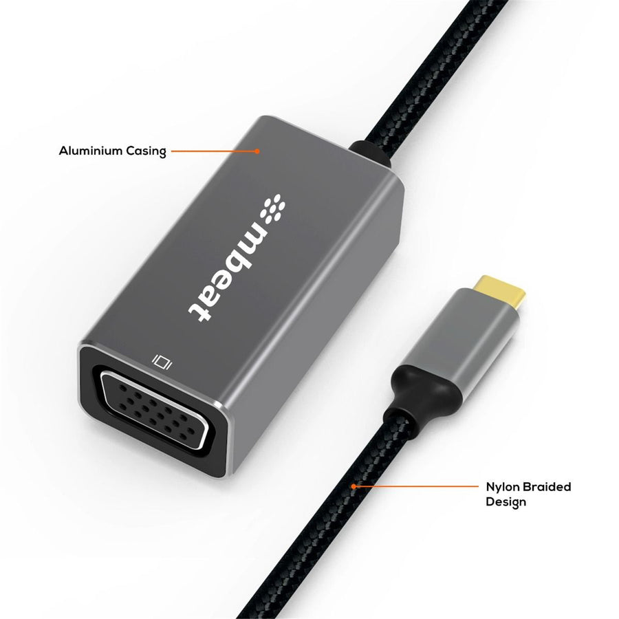 MB-XAD-CVGA - mbeat Tough Link USB-C to VGA Adapter - Space Grey