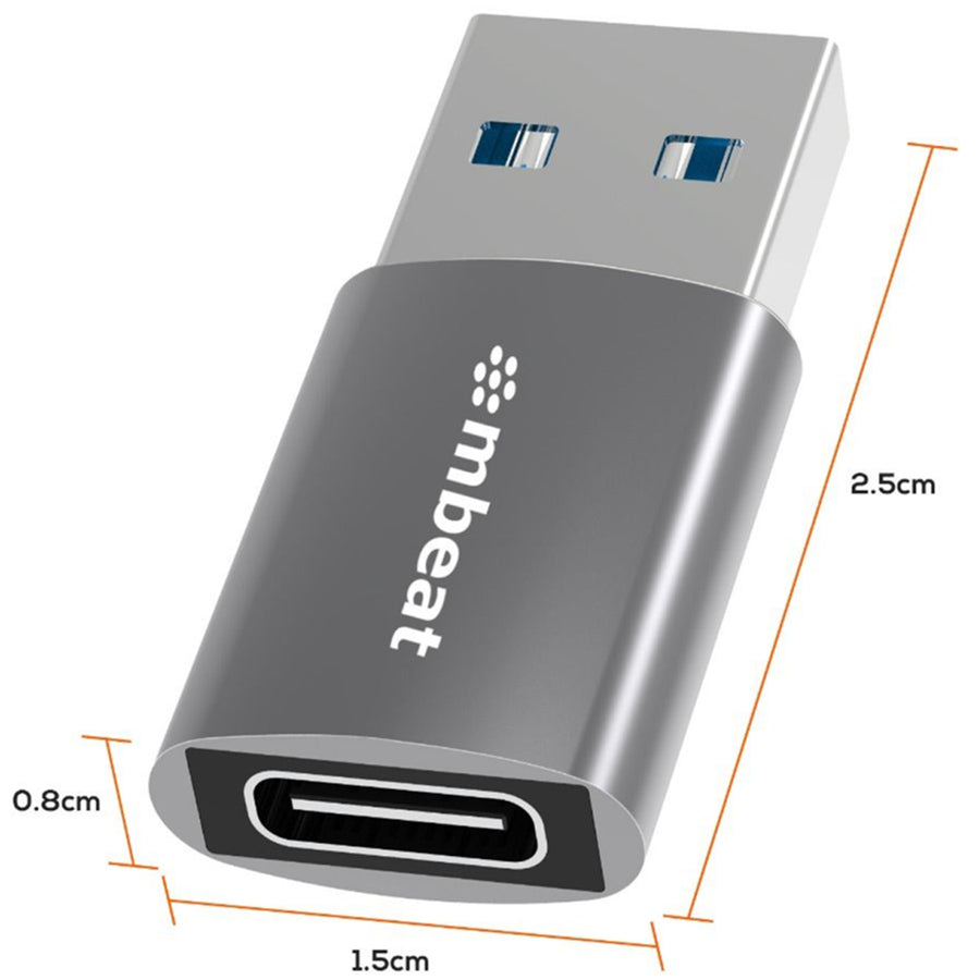 MB-XAD-U3MCF - mbeat Tough Link USB 3.0 (Male) to USB-C (Female) Adapter - Space Grey