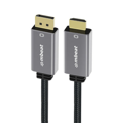 MB-XCB-DPHDM18 - mbeat Tough Link 1.8m 4K/60Hz DisplayPort to HDMI Cable - Space Grey