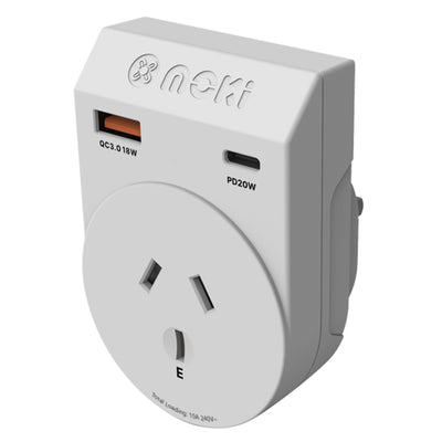 Moki Accessories ACC-MTAOUKP - Moki Reiseadapter Plus Outbound - AU/NZ nach UK + PD20W USB-C & QC 3.0 USB-A
