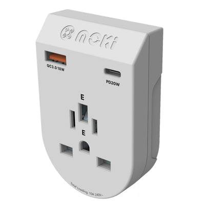 Moki Zubehör ACC-MTAIWOP – Moki Reiseadapter Plus Inbound – Welt (außer Europa) nach AU/NZ + PD20W USB-C & QC 3.0 USB-A