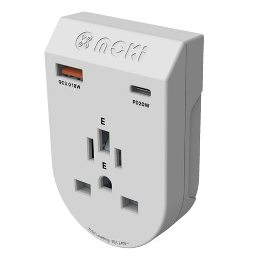 Moki Accessories ACC-MTAIWOP - Moki Travel Adaptor Plus Inbound - World (excl. Europe) to AU/NZ + PD20W USB-C & QC 3.0 USB-A