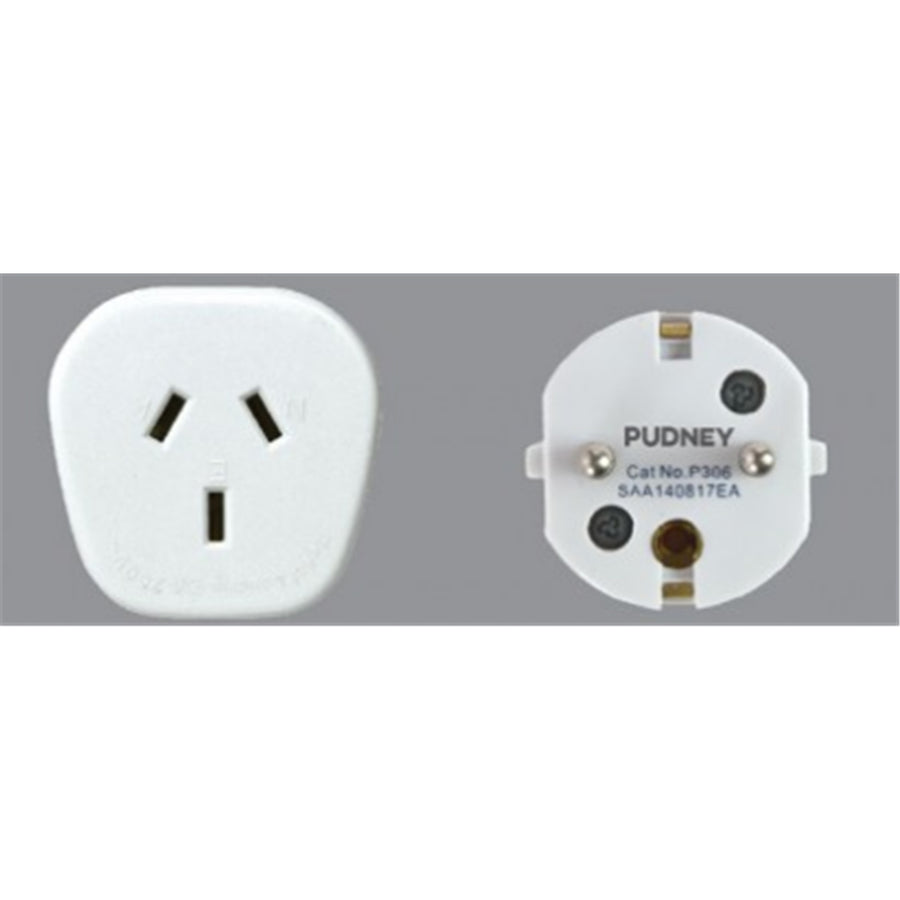 Pudney Home P4423 - Pudney NZ to Euro Travel Adaptor