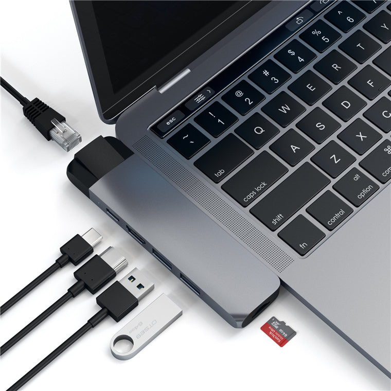 SATECHI Aluminium   Pro Power Delivery Hub with Ethernet for USB-C - Space Gray