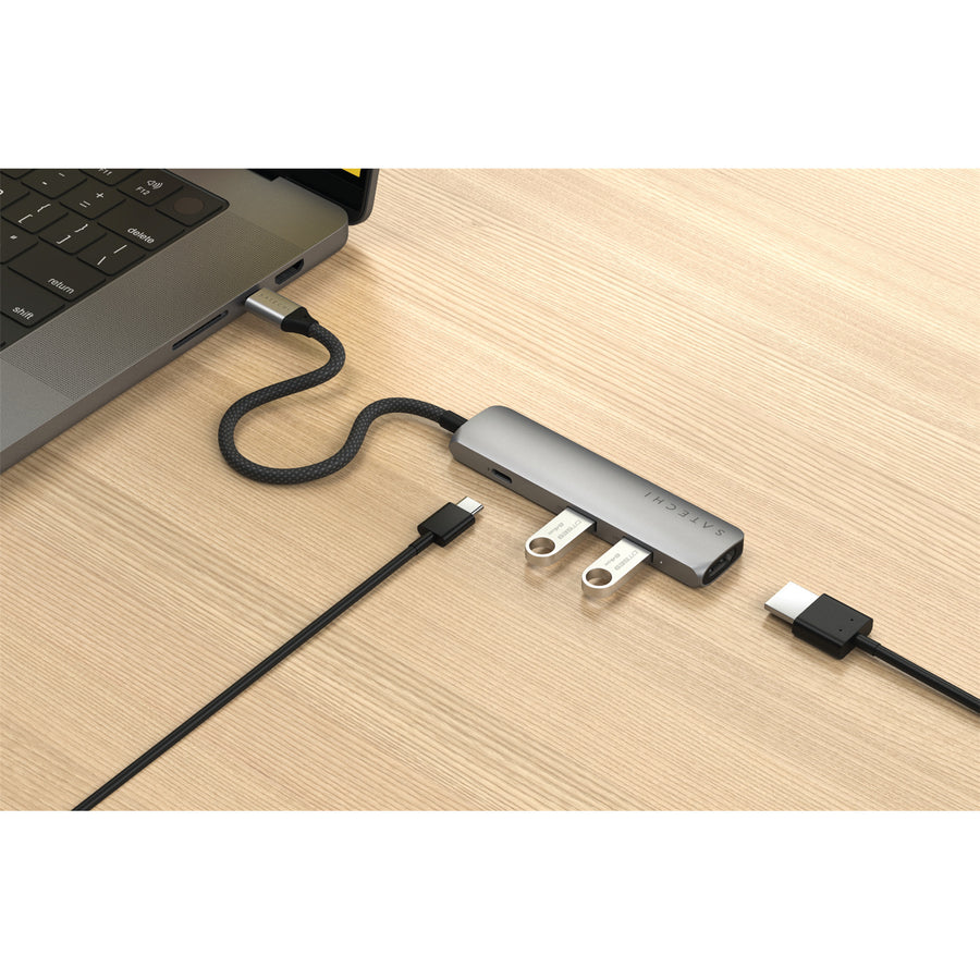 SATECHI   Slim Mulitport Docking Adapter - Space Gray