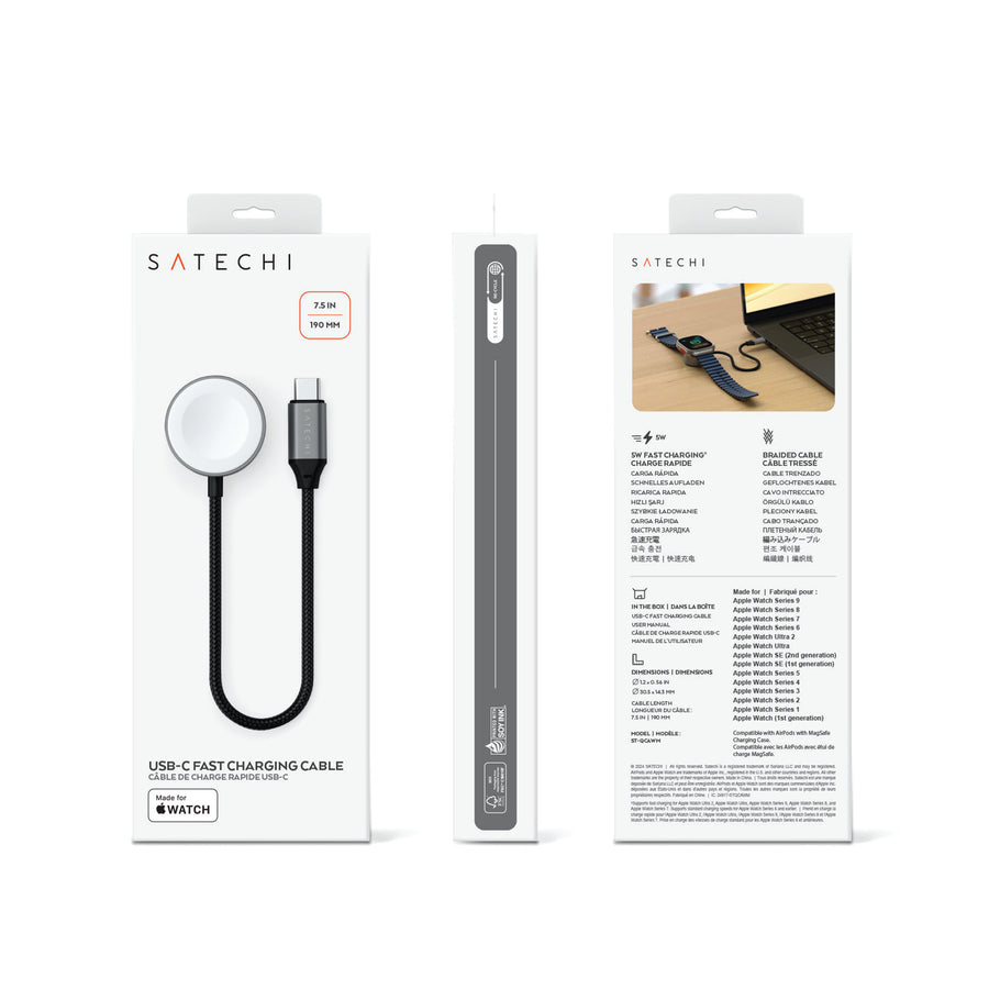 SATECHI SATECHI USB-C Fast Charging Cable for Apple Watch (Space Grey)