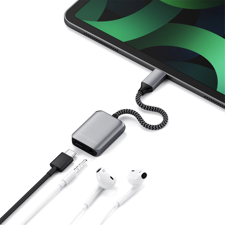 SATECHI USB-C PD Audio Adapter for Mac and iPad with USB-C Connection