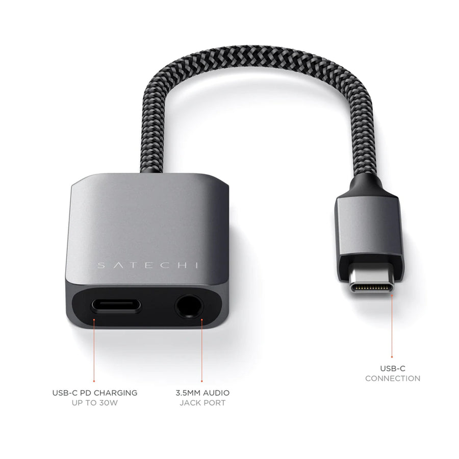SATECHI USB-C PD Audio Adapter for Mac and iPad with USB-C Connection