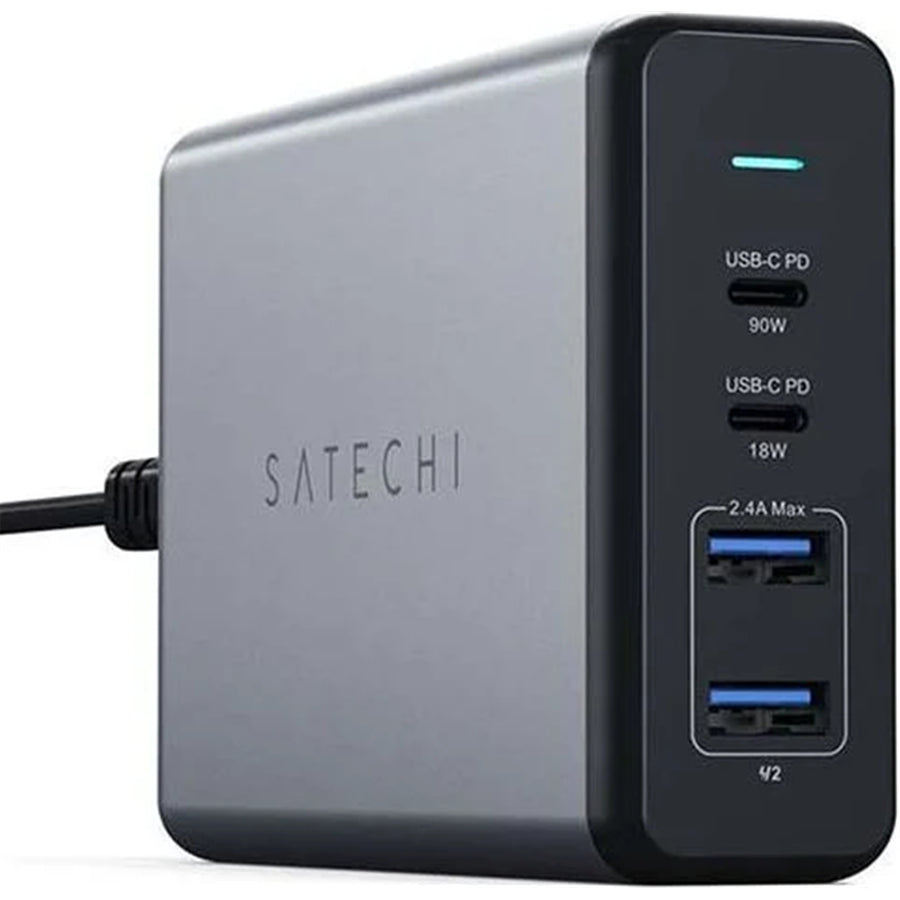 SATECHI ST-TC108WM SATECHI USB-C Charger 108W Multiport Travel Charger (Space Grey) Support Macbook, Macbook Pro and most Tablets