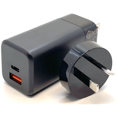 Switchwerk   45W GAN Quick Charge Dual Port USB-C PD Wall Charger Power Adapter